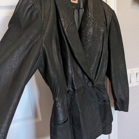 80s MILL VALLEY Banana Republic & SAFARI | Double Breasted LEATHER JACKET | M - Picture 3 of 14